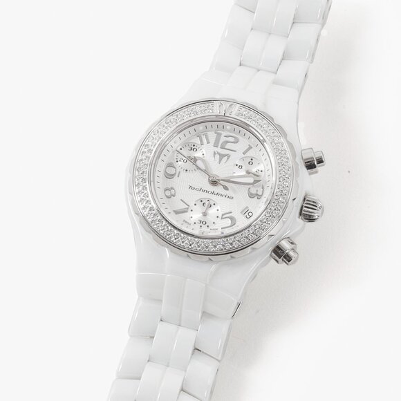 Technomarine White Geneve Technodiamond Porcelain Watch - Picture 1 of 10